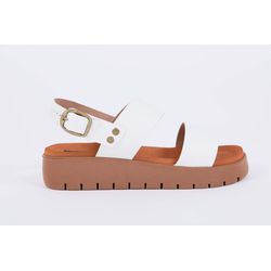 Sandalia Papete Camel Branco Ref. 0997.09901 - REGIMATTOS