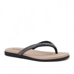 Sandalia Rasteira Strass Preta Ref. 0998.09911 - REGIMATTOS