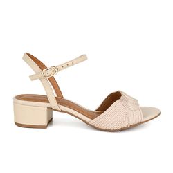 Sandalia Salto Bloco Off White Ref. 09951.09902 - REGIMATTOS