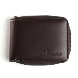 Carteira Masculina Ziper Fasolo Couro Chocolate Li... - REGIMATTOS
