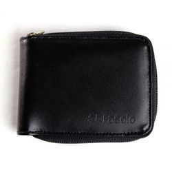 Carteira Masculina Ziper Fasolo Couro Preto Liso H... - REGIMATTOS