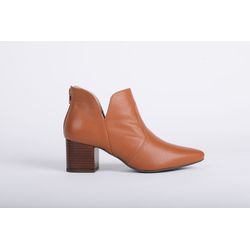 Bota Couro Salto Bloco Caramelo Ref. 09972.09963 - REGIMATTOS