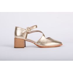 Sapato de Couro Mary Jane Ouro Ref. 09932.09913 - REGIMATTOS