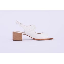 Sapato Couro Salto Bloco Branco Ref. 09422.09992 - REGIMATTOS