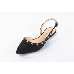 Sandália Rasteira Spikes Nobuck Preto Ref. 09521.0... - REGIMATTOS