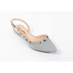 Sandália Rasteira Spikes Nobuck Demin Ref. 09521.0... - REGIMATTOS
