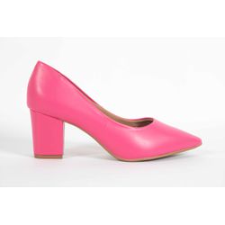 Scarpin Salto Bloco Ava Rosa Flamingo Ref. 09401.0... - REGIMATTOS