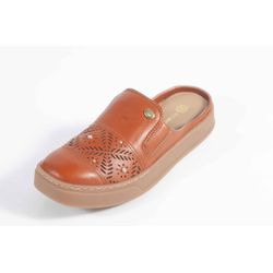 Tênis Mule Couro London Conhaque Ref. 09931.09991 - REGIMATTOS