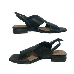 Sandalia Couro Floater Preto Ref. 09351.09912 - REGIMATTOS