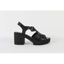  Sandalia de Couro Tratorada Preto Ref. 09612.0990 - REGIMATTOS