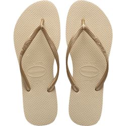 Chinelo Havaianas Slim Areia/Dourado Claro - 0012 - Rei dos Chinelus