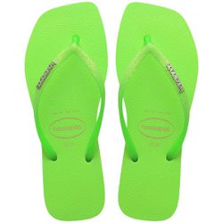 Chinelo Havaianas Square Glitter Neon - Bege Palha... - Rei dos Chinelus
