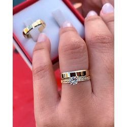 Par de Alianças em ouro 18K - REINOAUI
