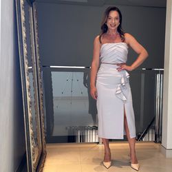Conjunto saia e cropped Emma PRATA - Renata Amici Store