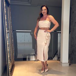 Conjunto saia e cropped Emma OFF - Renata Amici Store