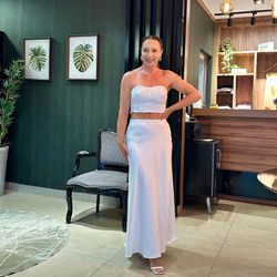 Conjunto branco cetim Lez a Lez - Renata Amici Store