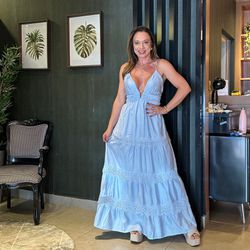 Vestido longo guipir Caline - Renata Amici Store
