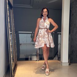 Vestido estampado curto Catarina branca - Renata Amici Store