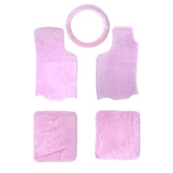Kit Pelúcia Tapete + Capa De Volante - Rosa Claro ... - RESSINGUER