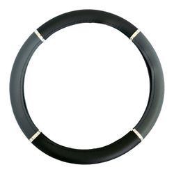 Capa de Volante Cromo Liso - Preto e Cinza - N39PR... - RESSINGUER