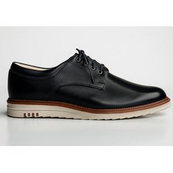 Sapato Casual Bergamo Couro Legítimo Preto - RETA OPOSTA CALÇADOS