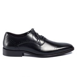 Sapato Social Torino - Oxford em Couro Preto - Sol... - RETA OPOSTA CALÇADOS