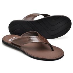 Chinelo De Dedo Em Couro Masculino Amazon Café - RETAOPOSTA