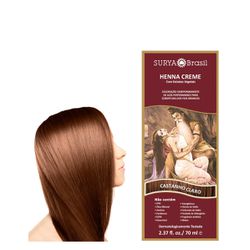 Henna Surya Creme Castanho Claro 70ml - Coloração ... - Atacado de cosméticos naturais para revender, todos veganos! Caule 