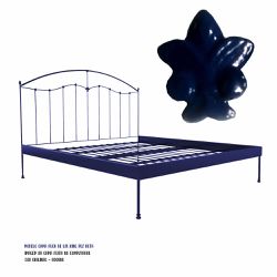 Cama Flor de Lis King Pez. Reta - Dom Ferro