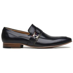 Sapato Social Em Couro Masculino Salvatore Preto -... - Bernotte