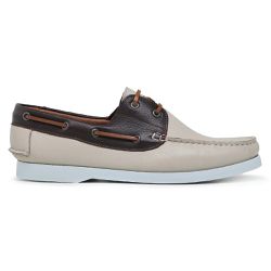 Dockside Masculino Couro Bicolor Offwhite /café - ... - Bernotte