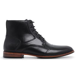 Bota Coturno Masculino Couro Pelica Preto - Massim... - Bernotte