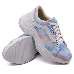 Tênis Casual Chuncky Tie Dye Listra Sola Tratorada DKShoes - Rilu Fashion