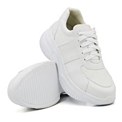 Tênis Casual Chuncky Perfurado Branco Sola Tratorada DKShoes - Rilu Fashion