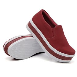 Slip On Liso Sola Alta Vermelho DKShoes - Rilu Fashion