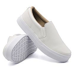 Slip On Calce Fácil Liso Branco DKShoes - Rilu Fashion