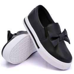 Slip On Siena Laço Deitado Preto Dkshoes - Rilu Fashion