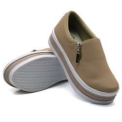 Slip On Zíper Sola Alta Rosê DKShoes - Rilu Fashion