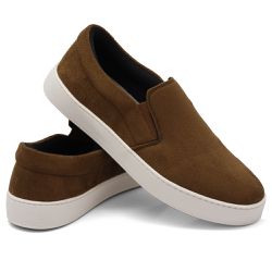  Tênis Casual Slip On calce Fácil DKShoes Masculino Caramelo - Rilu Fashion