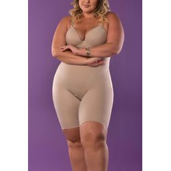 Macaquinho Modelador Plus Size Ritati em Cetinete ... - RITATI LINGERIE