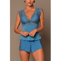 BabyDoll Ritati em Liganete e Renda Nilo - 0051614 - RITATI LINGERIE