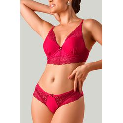 Conjunto Ritati em Microfibra Texturada e Renda - ... - RITATI LINGERIE