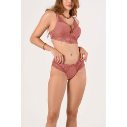 Conjunto Ritati em Microfibra Texturada e Renda - ... - RITATI LINGERIE