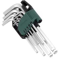 Jogo de Chaves Hexagonal Abaulada Longa 9 Peças 1,5mm à 10mm (ST09105ASJ) - Sata