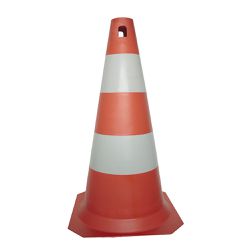 Cone Rígido PLT 50cm de altura PPS 03 PROTEPLUS Laranja e Branco