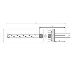 Suporte para Serra Copo N2 32 a 210mm Encaixe Sextavado 7/16pol 31,0002 ROCAST