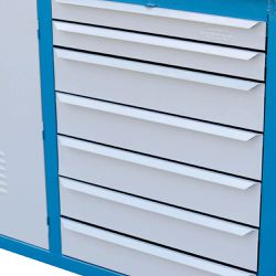 Bancada Fechada Tampo de Aço157 AF Azul - Fercar