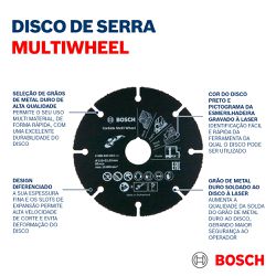 Disco de Corte Multimaterial Bosch para Mini-Esmerilhadeira 76mm