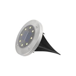 Luminária LED Solar Aço Escovado Para Jardim 6.500K - Noll