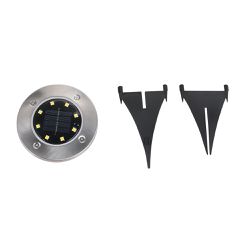 Luminária LED Solar Aço Escovado Para Jardim 6.500K - Noll
